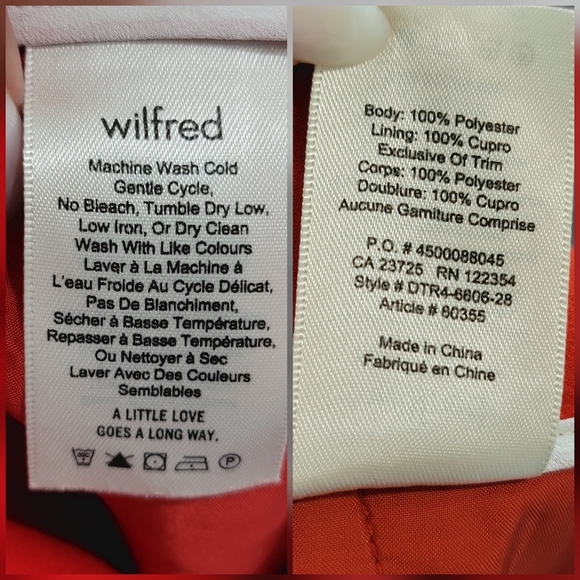 Aritzia Wilfred Front Tie High Rise Ankle Pants size 2 red. - Picture 6 of 17